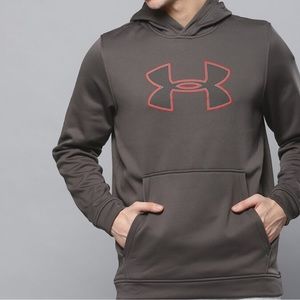 Charcoal and red hoodie